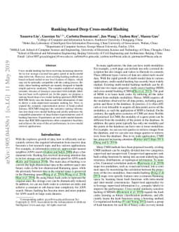 Ranking-based Deep Cross-modal Hashing