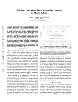Self-Supervised Visual Place Recognition Learning in Mobile Robots