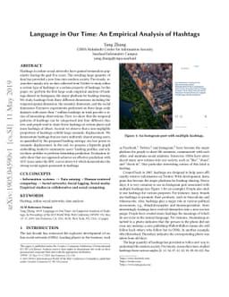 Language in Our Time: An Empirical Analysis of Hashtags