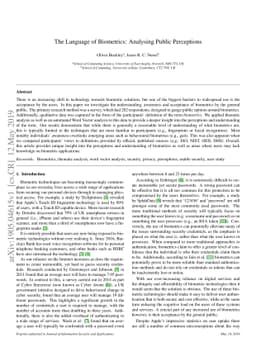 The Language of Biometrics: Analysing Public Perceptions