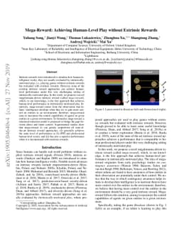 Mega-Reward: Achieving Human-Level Play without Extrinsic Rewards