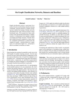 On Graph Classification Networks, Datasets and Baselines