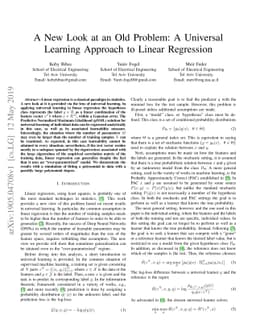 A New Look at an Old Problem: A Universal Learning Approach to Linear
  Regression
