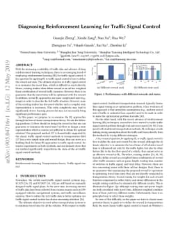 Diagnosing Reinforcement Learning for Traffic Signal Control