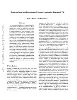 Rotation Invariant Householder Parameterization for Bayesian PCA