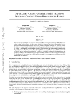NFTracer: A Non-Fungible Token Tracking Proof-of-Concept Using
  Hyperledger Fabric
