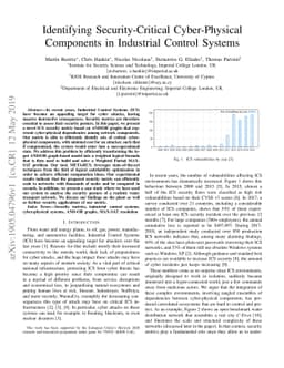 Identifying Security-Critical Cyber-Physical Components in Industrial
  Control Systems