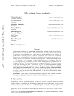Differentiable Game Mechanics