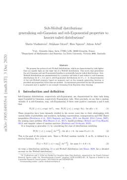 Sub-Weibull distributions: generalizing sub-Gaussian and sub-Exponential
  properties to heavier-tailed distributions