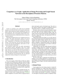 Craquelure as a Graph: Application of Image Processing and Graph Neural
  Networks to the Description of Fracture Patterns