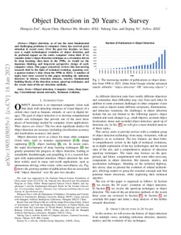 Object Detection in 20 Years: A Survey