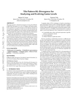 Tile Pattern KL-Divergence for Analysing and Evolving Game Levels