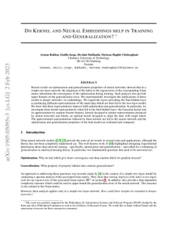 Do Kernel and Neural Embeddings Help in Training and Generalization?