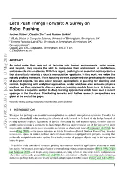 Let's Push Things Forward: A Survey on Robot Pushing