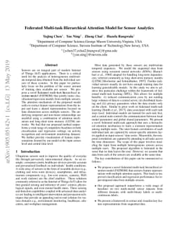 Federated Multi-task Hierarchical Attention Model for Sensor Analytics