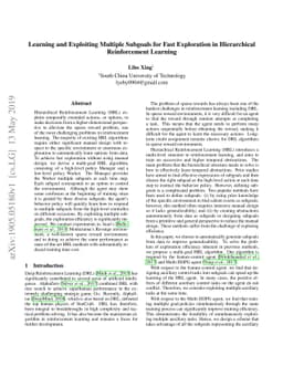 Learning and Exploiting Multiple Subgoals for Fast Exploration in
  Hierarchical Reinforcement Learning