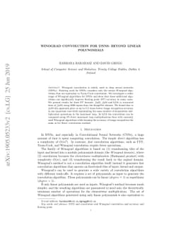 Winograd Convolution for DNNs: Beyond linear polynomials