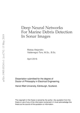 Deep Neural Networks for Marine Debris Detection in Sonar Images