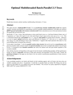 Optimal Multithreaded Batch-Parallel 2-3 Trees