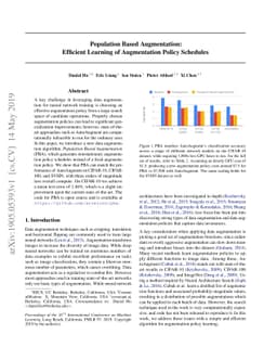 Population Based Augmentation: Efficient Learning of Augmentation Policy
  Schedules
