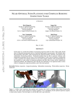 Near-Optimal Path Planning for Complex Robotic Inspection Tasks