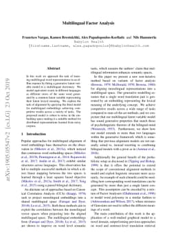 Multilingual Factor Analysis