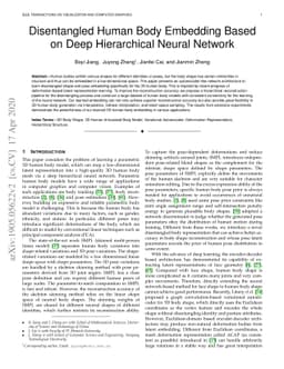 Disentangled Human Body Embedding Based on Deep Hierarchical Neural
  Network
