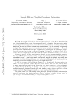 Sample Efficient Toeplitz Covariance Estimation