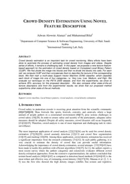 Crowd Density Estimation using Novel Feature Descriptor