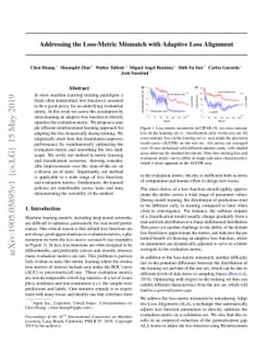 Addressing the Loss-Metric Mismatch with Adaptive Loss Alignment