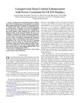 Unsupervised Deep Contrast Enhancement with Power Constraint for OLED
  Displays