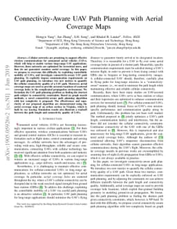 Connectivity-Aware UAV Path Planning with Aerial Coverage Maps