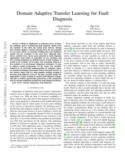 Domain Adaptive Transfer Learning for Fault Diagnosis