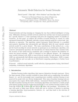 Automatic Model Selection for Neural Networks