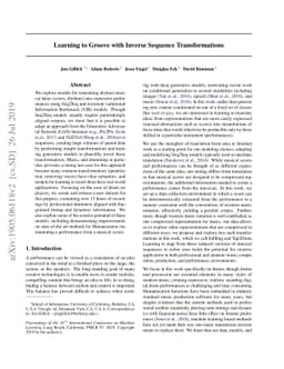 Learning to Groove with Inverse Sequence Transformations