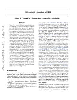 Differentiable Linearized ADMM