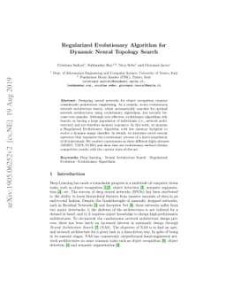 Regularized Evolutionary Algorithm for Dynamic Neural Topology Search