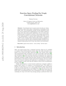 Function Space Pooling For Graph Convolutional Networks