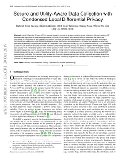 Secure and Utility-Aware Data Collection with Condensed Local
  Differential Privacy