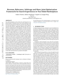 Revenue, Relevance, Arbitrage and More: Joint Optimization Framework for
  Search Experiences in Two-Sided Marketplaces