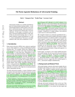 On Norm-Agnostic Robustness of Adversarial Training