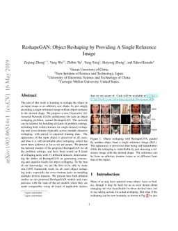 ReshapeGAN: Object Reshaping by Providing A Single Reference Image