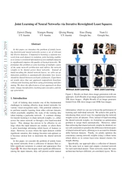 Joint Learning of Neural Networks via Iterative Reweighted Least Squares