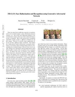 FH-GAN: Face Hallucination and Recognition using Generative Adversarial
  Network