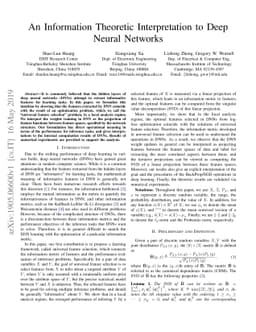 An Information Theoretic Interpretation to Deep Neural Networks