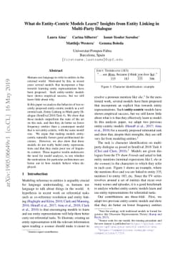 What do Entity-Centric Models Learn? Insights from Entity Linking in
  Multi-Party Dialogue