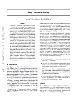 Deep Compressed Sensing