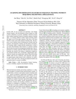 Learning discriminative features in sequence training without requiring
  framewise labelled data