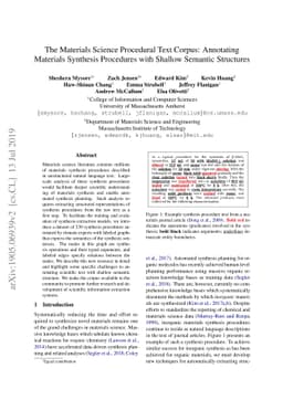 The Materials Science Procedural Text Corpus: Annotating Materials
  Synthesis Procedures with Shallow Semantic Structures