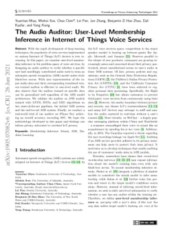 The Audio Auditor: User-Level Membership Inference in Internet of Things
  Voice Services
